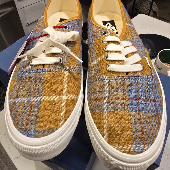 VANS PREMIUM Authentic Harris Tweed® VN000EBNJM9 TAN Men Shoes Size 12 NEW - Picture 4 of 13